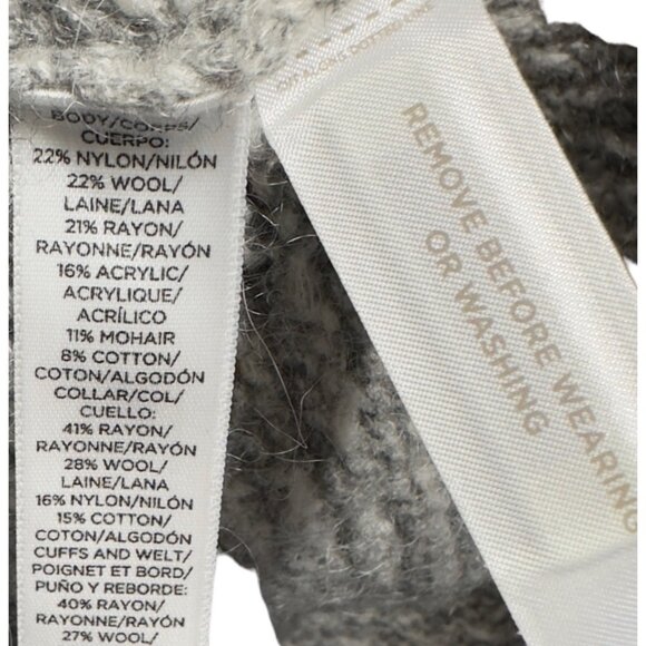 Loft Chunky Thick Knit Fuzzy Plush Sweater Cardigan Jacket Drapey Open Front - Picture 8 of 9